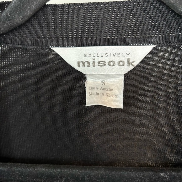 Exclusively Misook Black Open Front Cardigan Size S - Picture 2 of 7